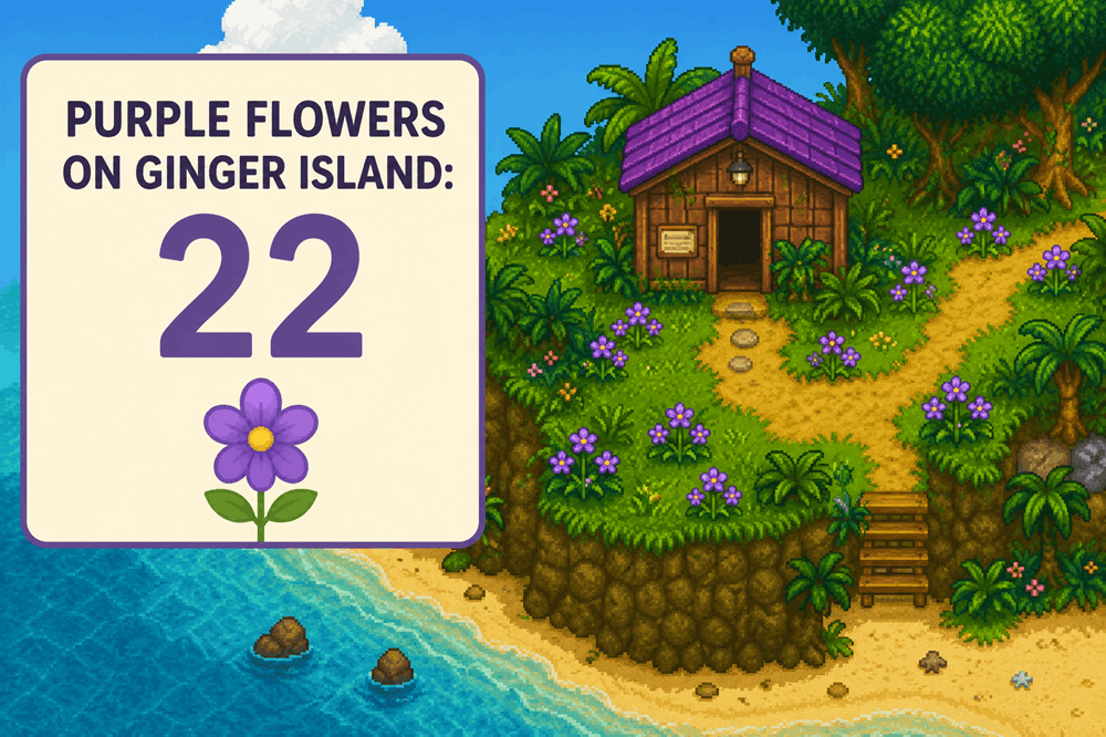 How Many Purple Flowers Are on Ginger Island